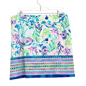 Aryeh Skort XL Multi Color Tropical Fish Coral Print Beach Tennis Performance